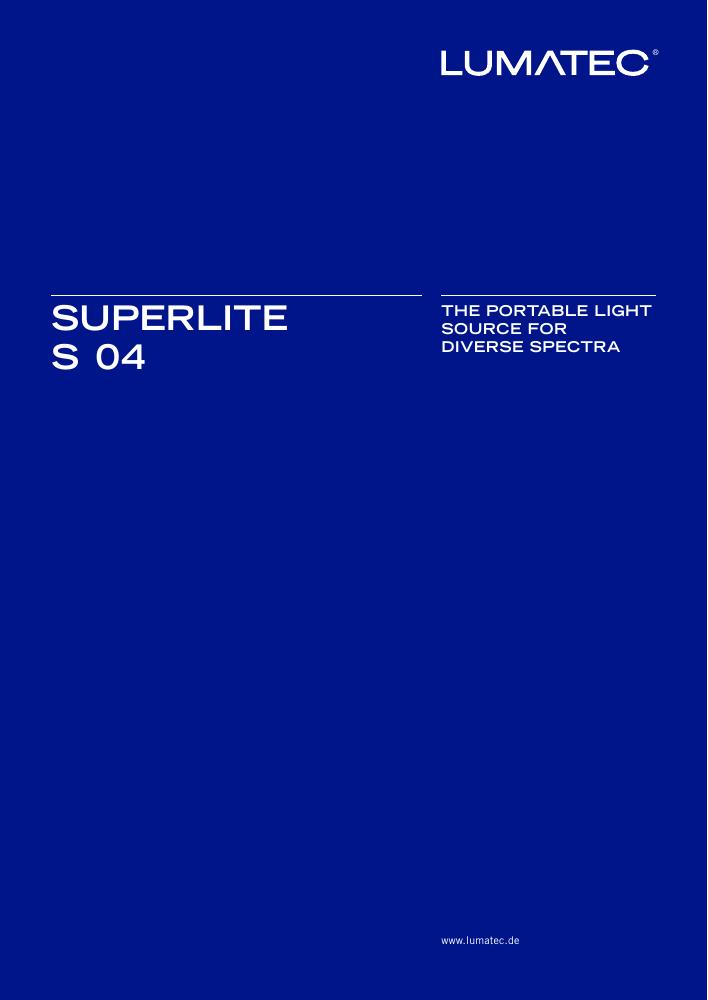 Обложка: Брошюра производителя SUPERLITE S 04